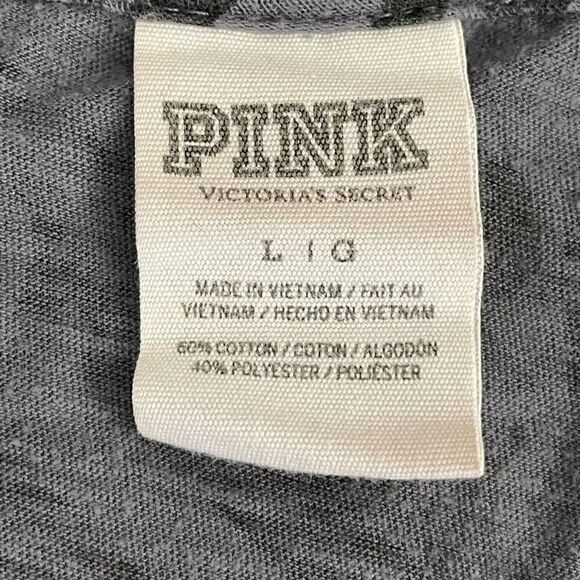 Victorias Secret Pink I Hate Running Graphic Tank Black Grey Aztec Green L #1231 - Picture 8 of 11